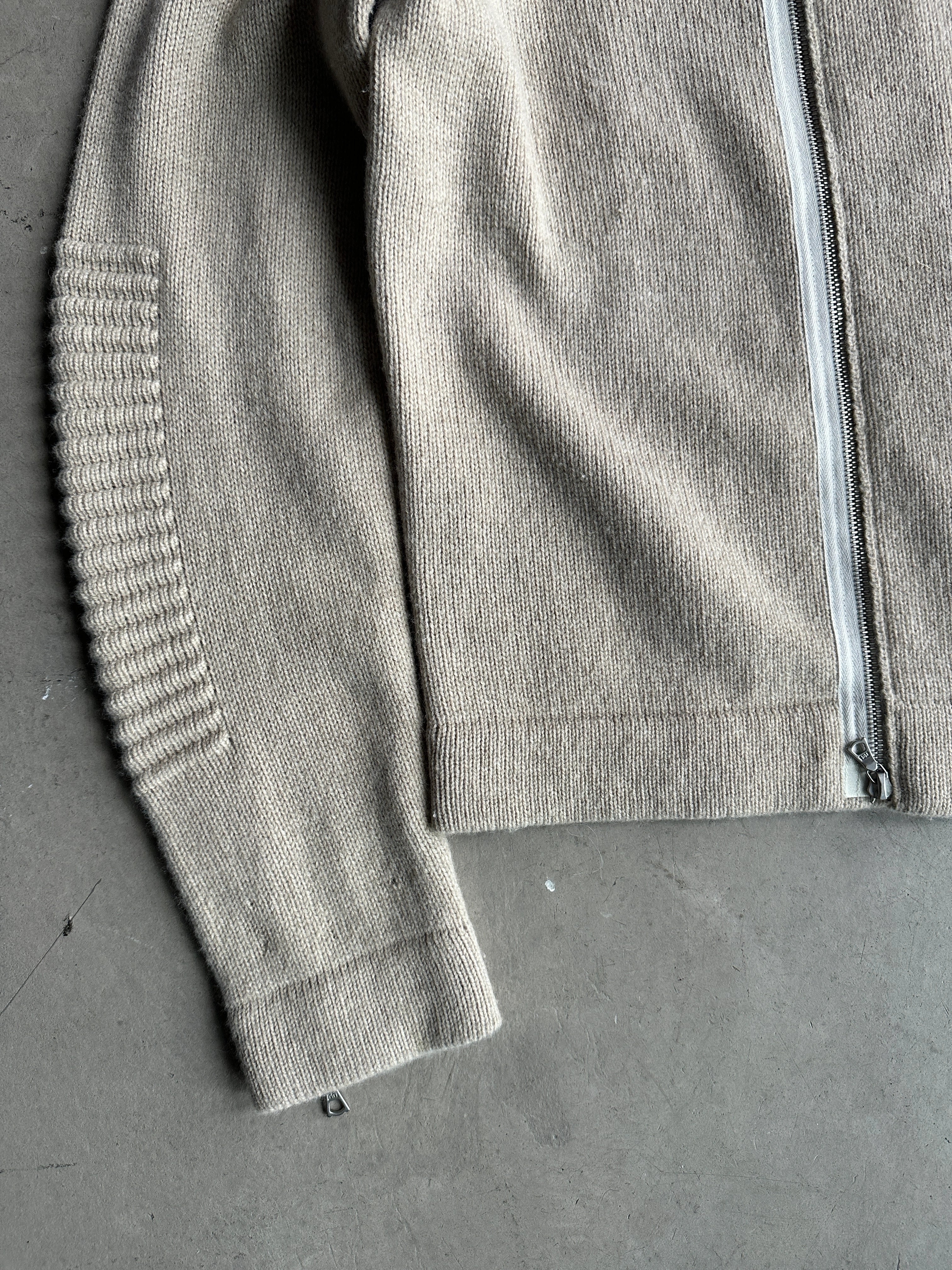 DRIES VAN NOTEN - 2000s ASYMMETRICAL ZIP KNIT CARDIGAN