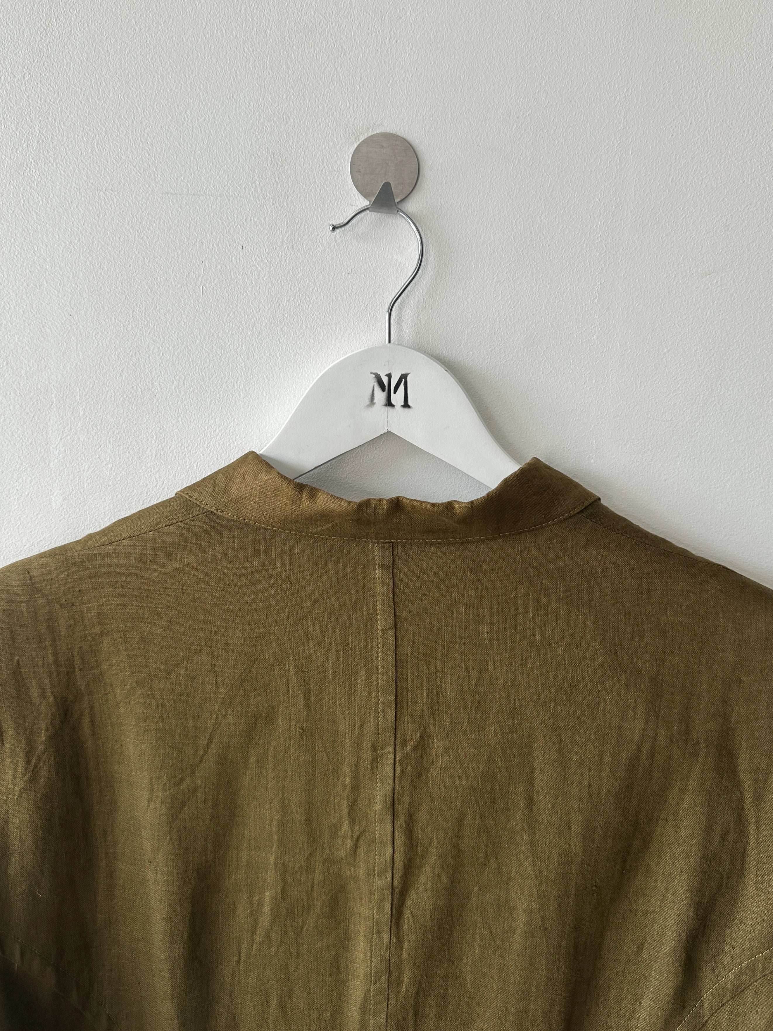 YOHJI YAMAMOTO Y'S - 1980s LINEN BLAZER WITH PUFFED SLEEVES