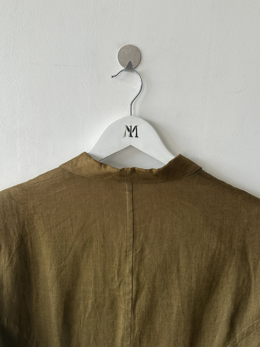 YOHJI YAMAMOTO Y'S - 1980s LINEN BLAZER WITH PUFFED SLEEVES