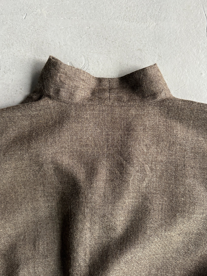 PLANTATION ISSEY MIYAKE - 1980s DRAPED COLLAR BOXY FIT BLOUSE