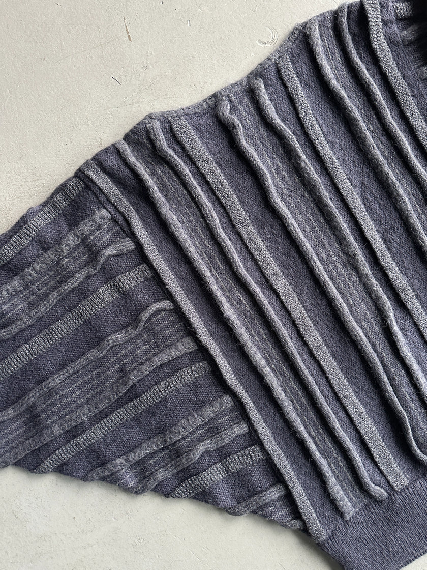 ISSEY MIYAKE - 1980s 3D BATWING SLEEVE KNIT JUMPER