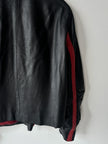 ARMANI COLLEZIONI - 1990s BIKER LEATHER JACKET WITH CURVED SLEEVE