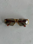 GIANFRANCO FERRÉ - 1990s GEOMETRIC SUNGLASSES WITH TORTOISESHELL ARMS