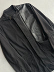 DIRK BIKKEMBERGS - S/S 2003 BELTED NECK JACKET WITH LEATHER FRONT PANEL