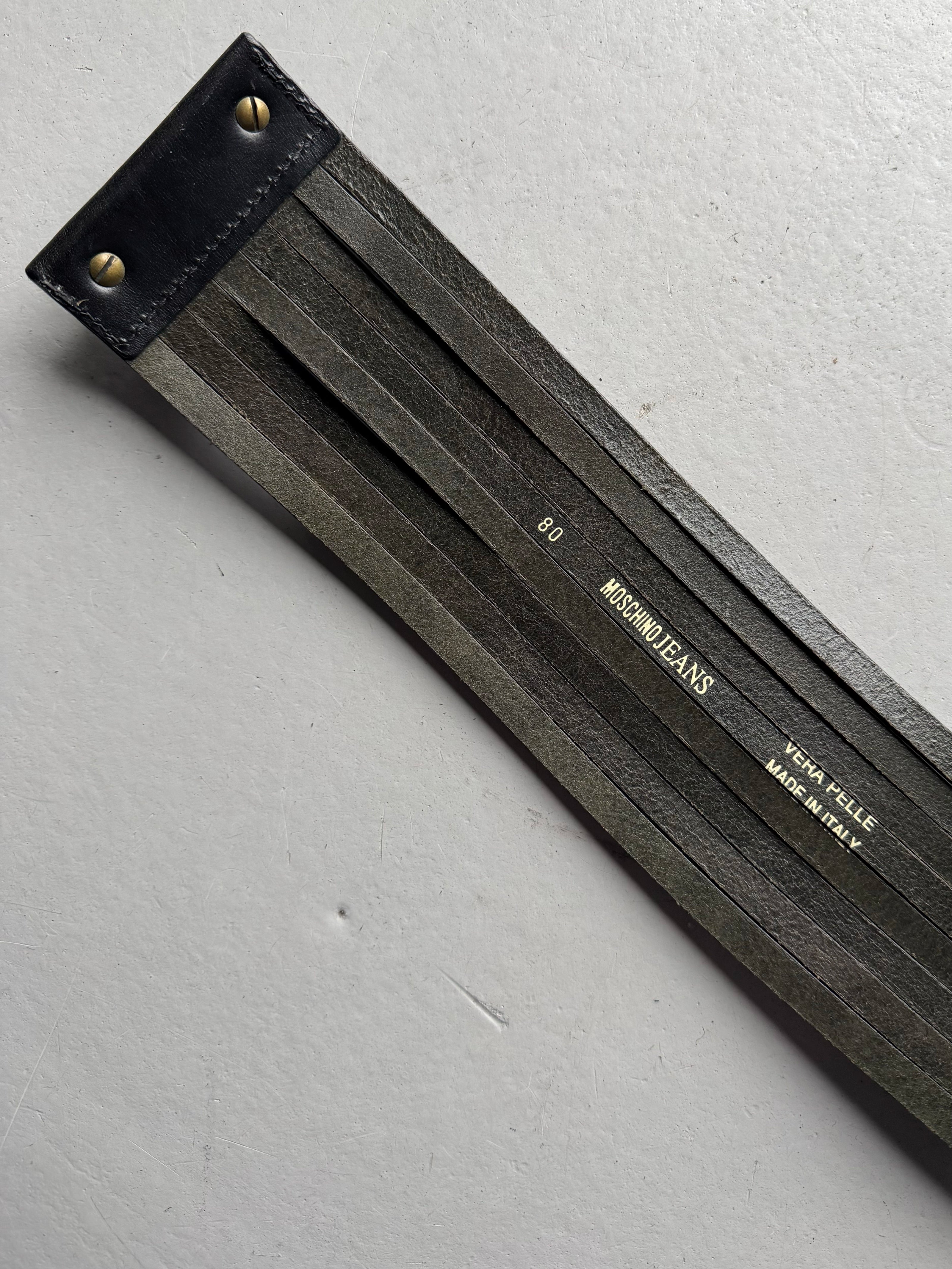 MOSCHINO - 1990s MULTI STRAP LEATHER BELT