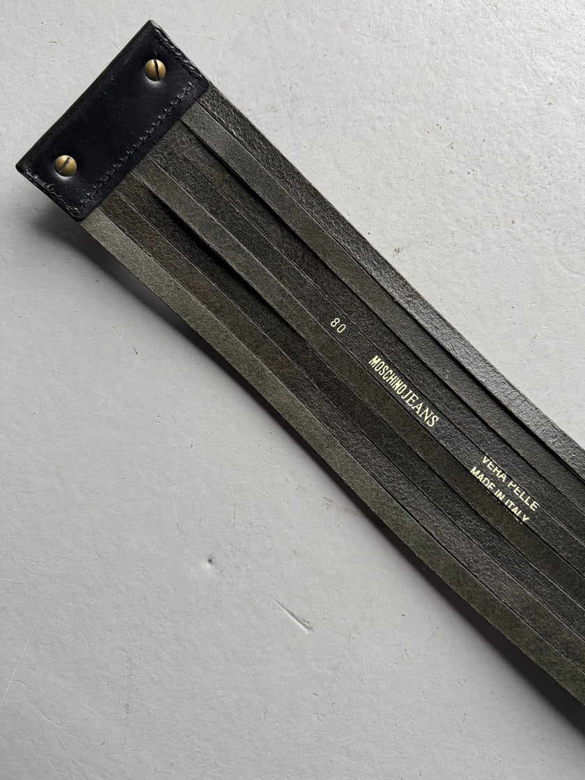 MOSCHINO - 1990s MULTI STRAP LEATHER BELT