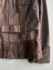 ICEBERG - early 2000s BELTED JACKET WITH FUR COLLAR AND CUFFS