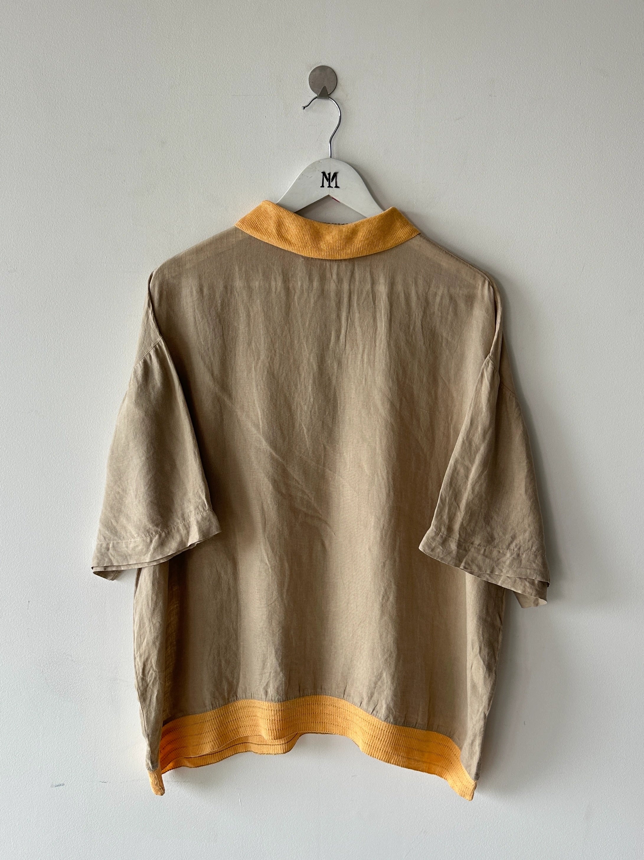 1980s LINEN POLO T-SHIRT