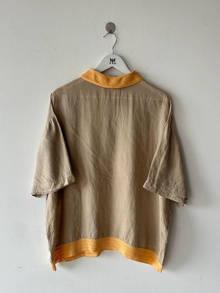 1980s LINEN POLO T-SHIRT