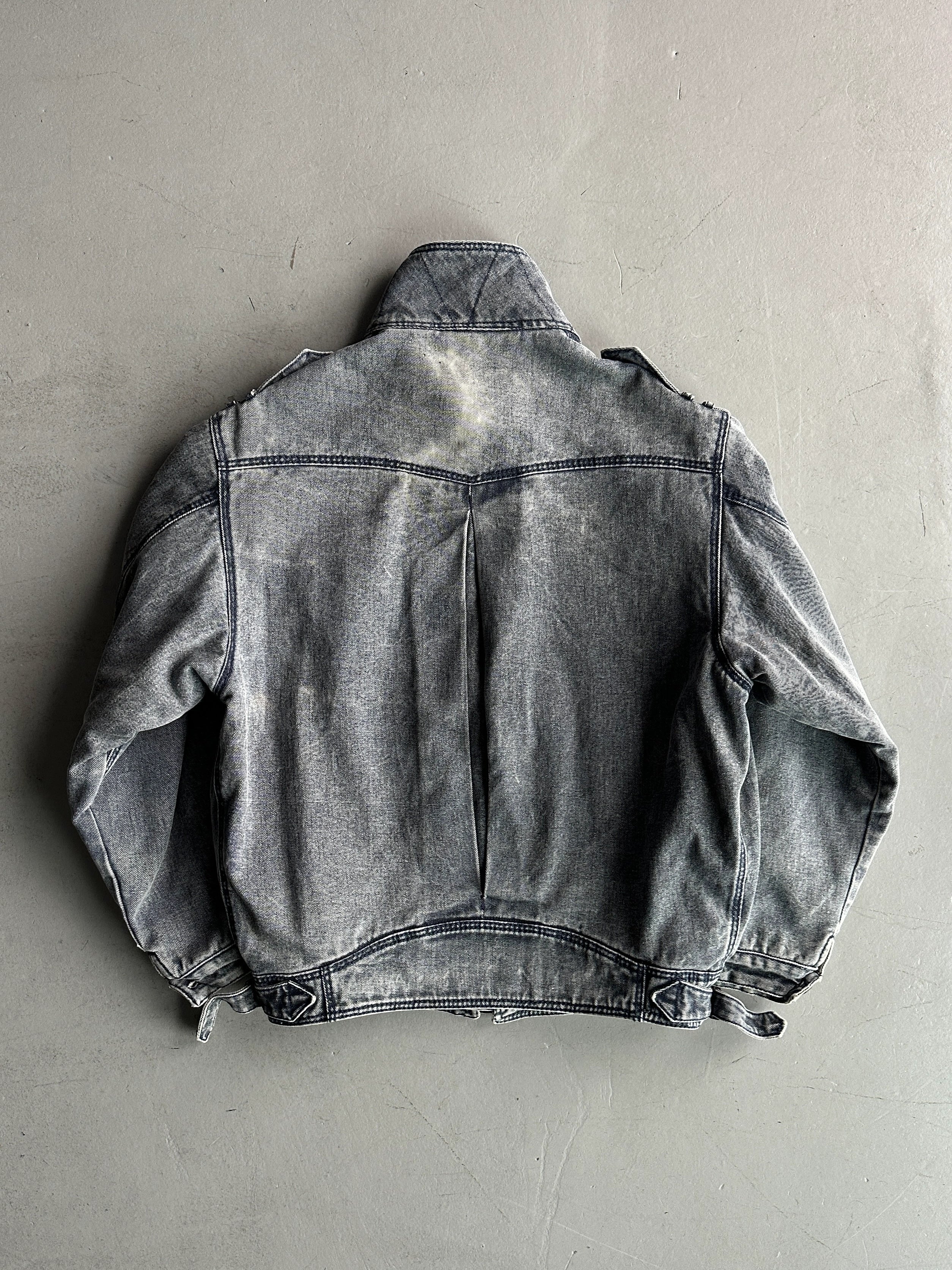 ARMANI JEANS - early 1990s WOOL LINING DENIM BOMBER JACKET