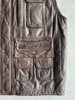 1990s MULTIPOCKET CARGO LEATHER VEST GILET