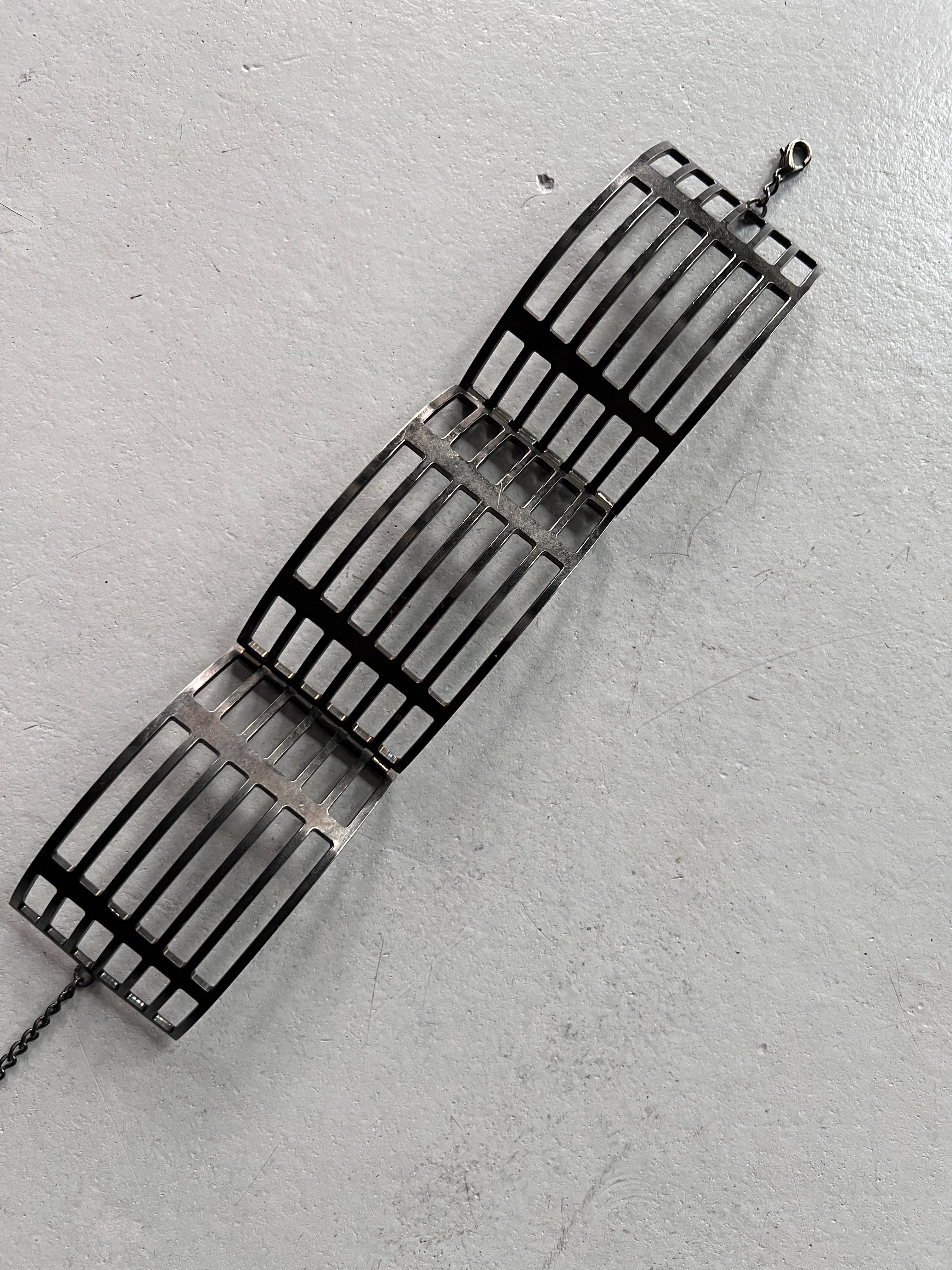 COSTUME NATIONAL – 2008 F/W GEOMETRIC METAL GRID NECKLACE