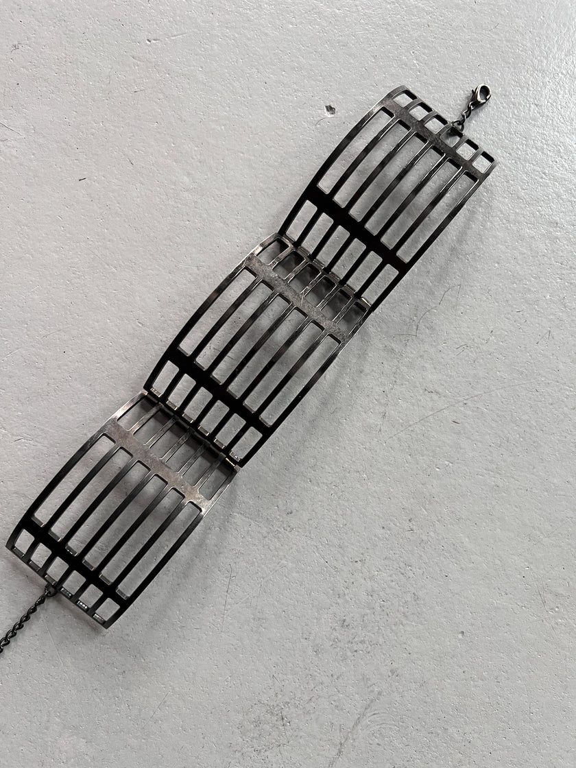 COSTUME NATIONAL – 2008 F/W GEOMETRIC METAL GRID NECKLACE