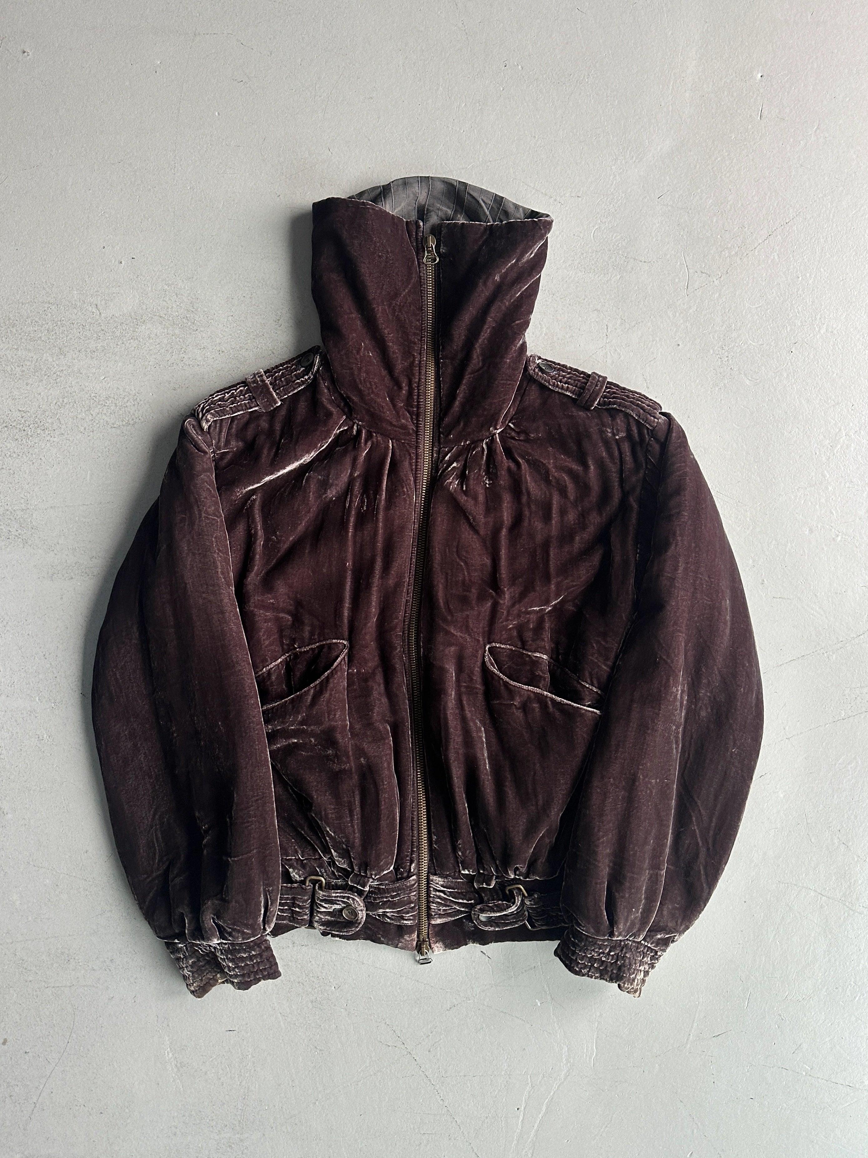 ANTONIO MARRAS - early 2000s VELVET FUNNEL NECK BOMBER JACKET