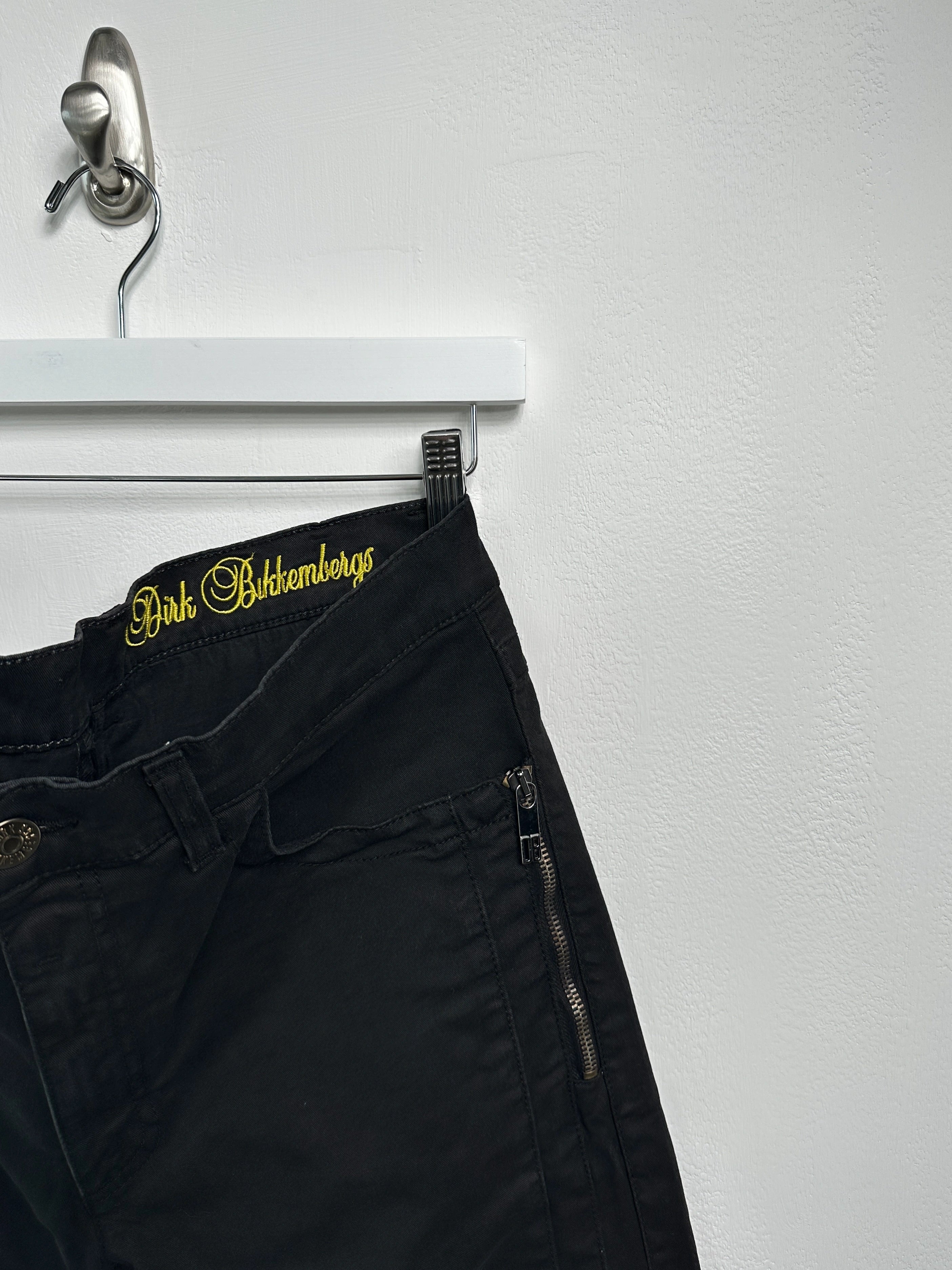 DIRK BIKKEMBERGS - early 2000s BIKER TROUSERS WITH ZIP DETAILS