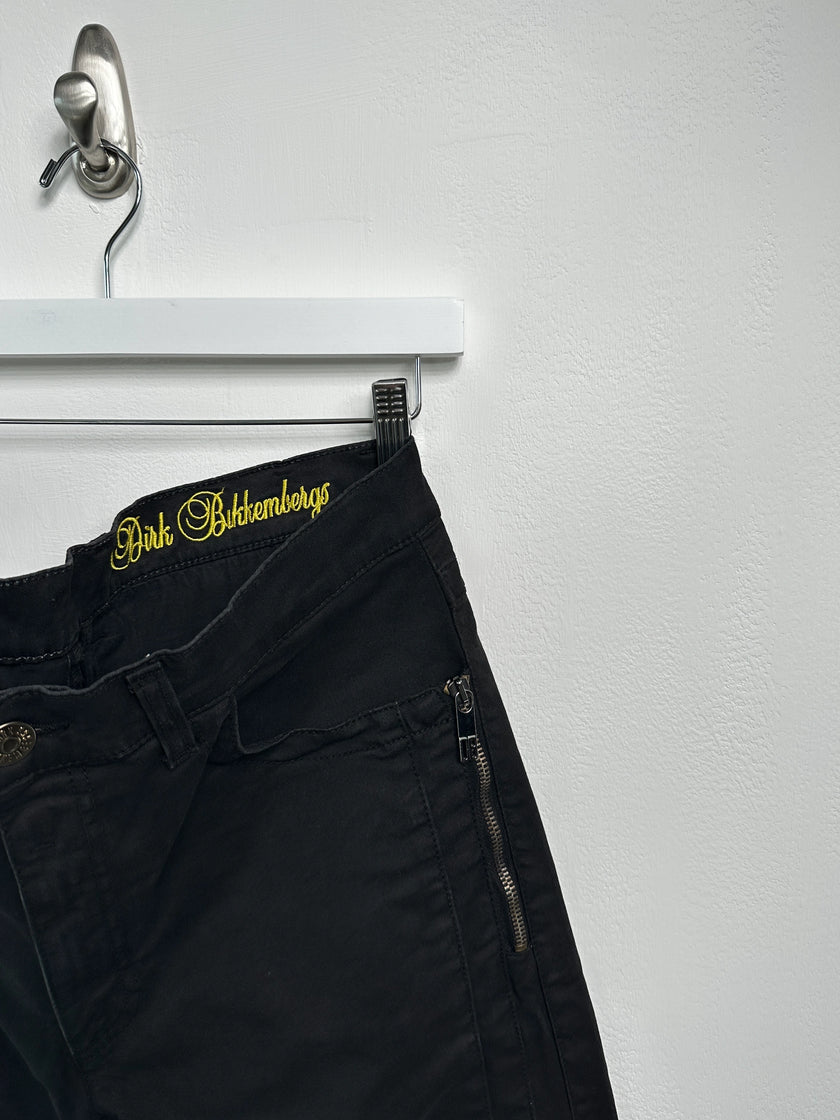 DIRK BIKKEMBERGS - early 2000s BIKER TROUSERS WITH ZIP DETAILS