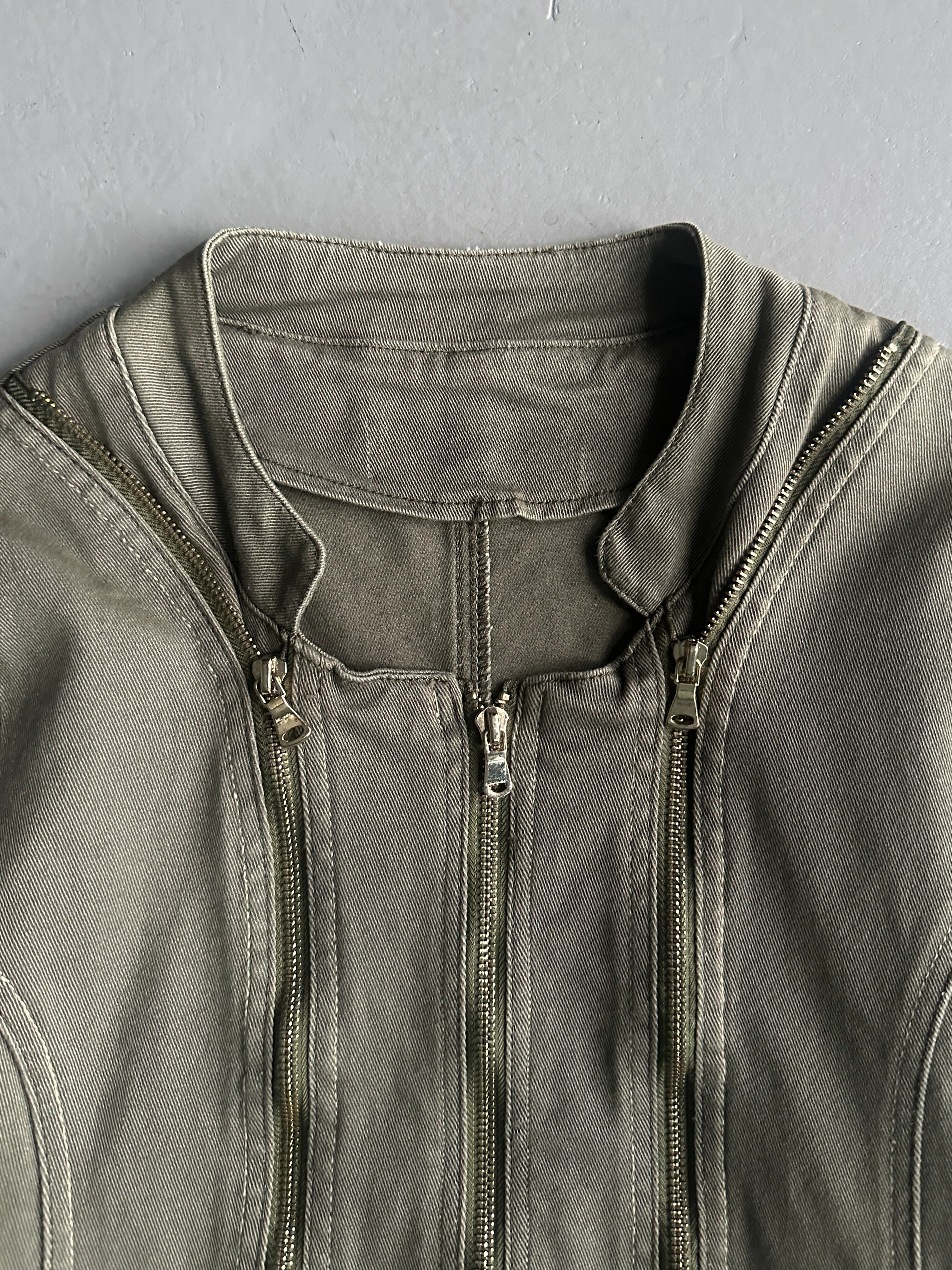 1990s TRIPLE ZIP FRONT CROP FIT JACKET