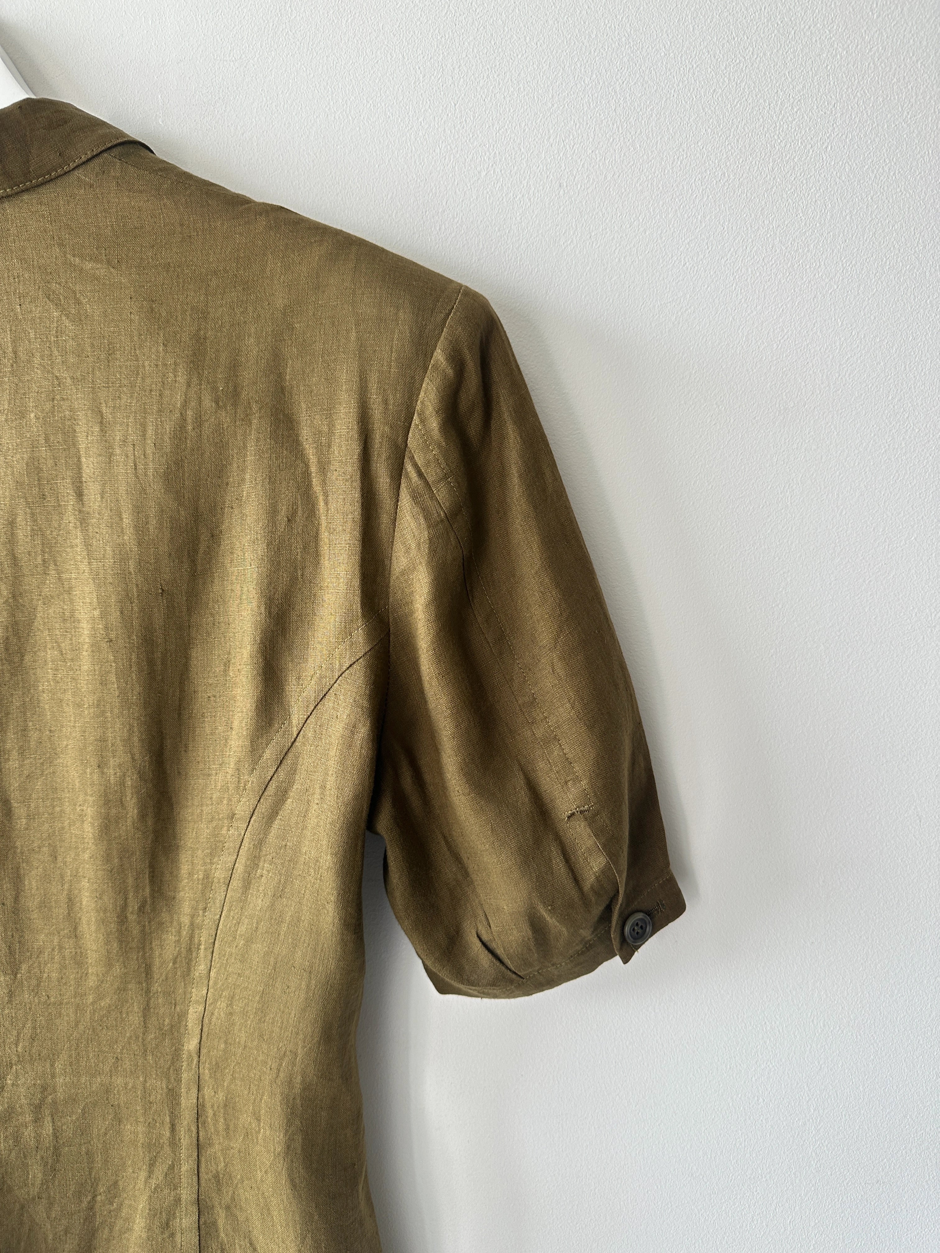 YOHJI YAMAMOTO Y'S - 1980s LINEN BLAZER WITH PUFFED SLEEVES