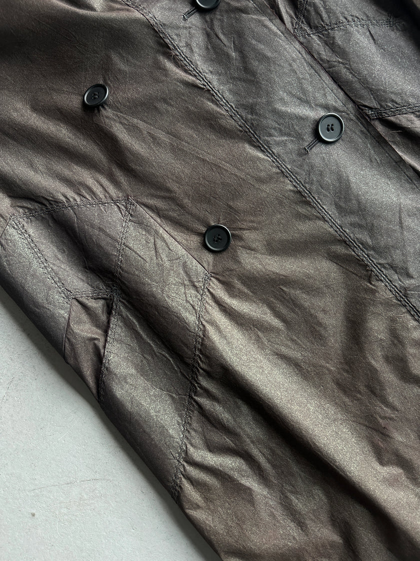 ISSEY MIYAKE - F/W 2002 METALLIC DOUBLE BREATSED TRENCH COAT