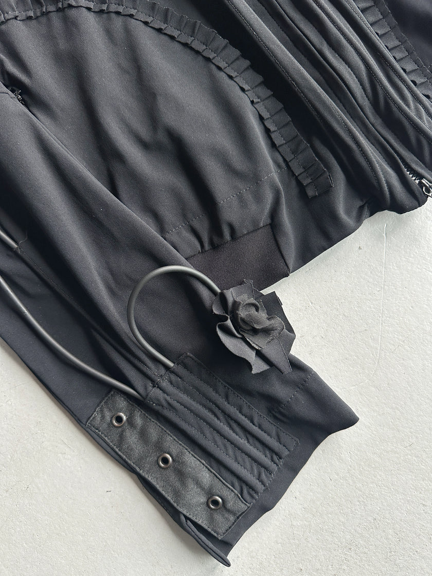 MARITHÉ + FRANÇOIS GIRBAUD - 2000s 3D FLOWER APPLIQUÉS ZIPPED JACKET