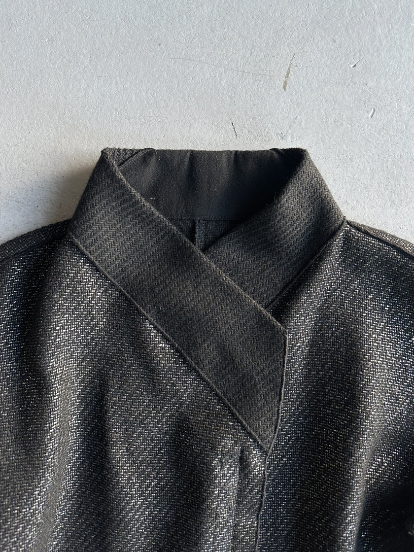 MARITHÉ + FRANÇOIS GIRBAUD - 2000s KIMONO ZIPPED CARDIGAN  WITH LAYERED SLEEVE