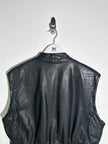 EMPORIO ARMANI - 1980s ZIPPED LEATHER BIKER VEST JACKET