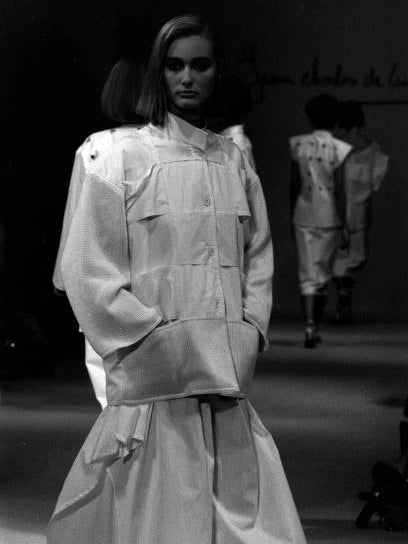 ICEBERG BY JC DE CASTELBAJAC 1980s HYBRID KNIT NYLON JACKET