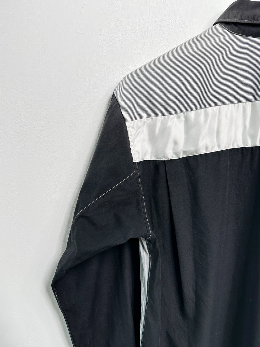 COMME DES GARÇONS - early 2000s PANELED LONG SLEEVE SHIRT WITH CONTRASTING SLEEVE AND BACK