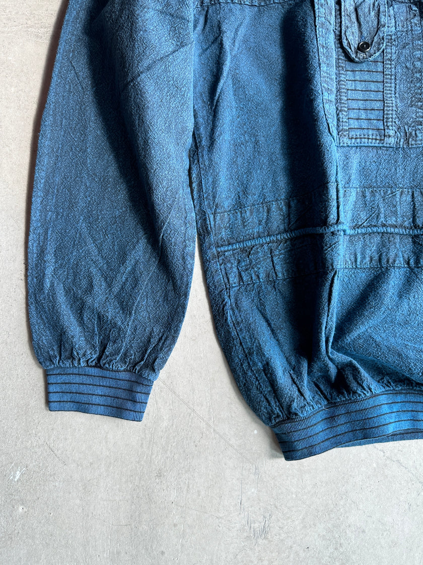 1980s DENIM LOOK POLO SWEATER