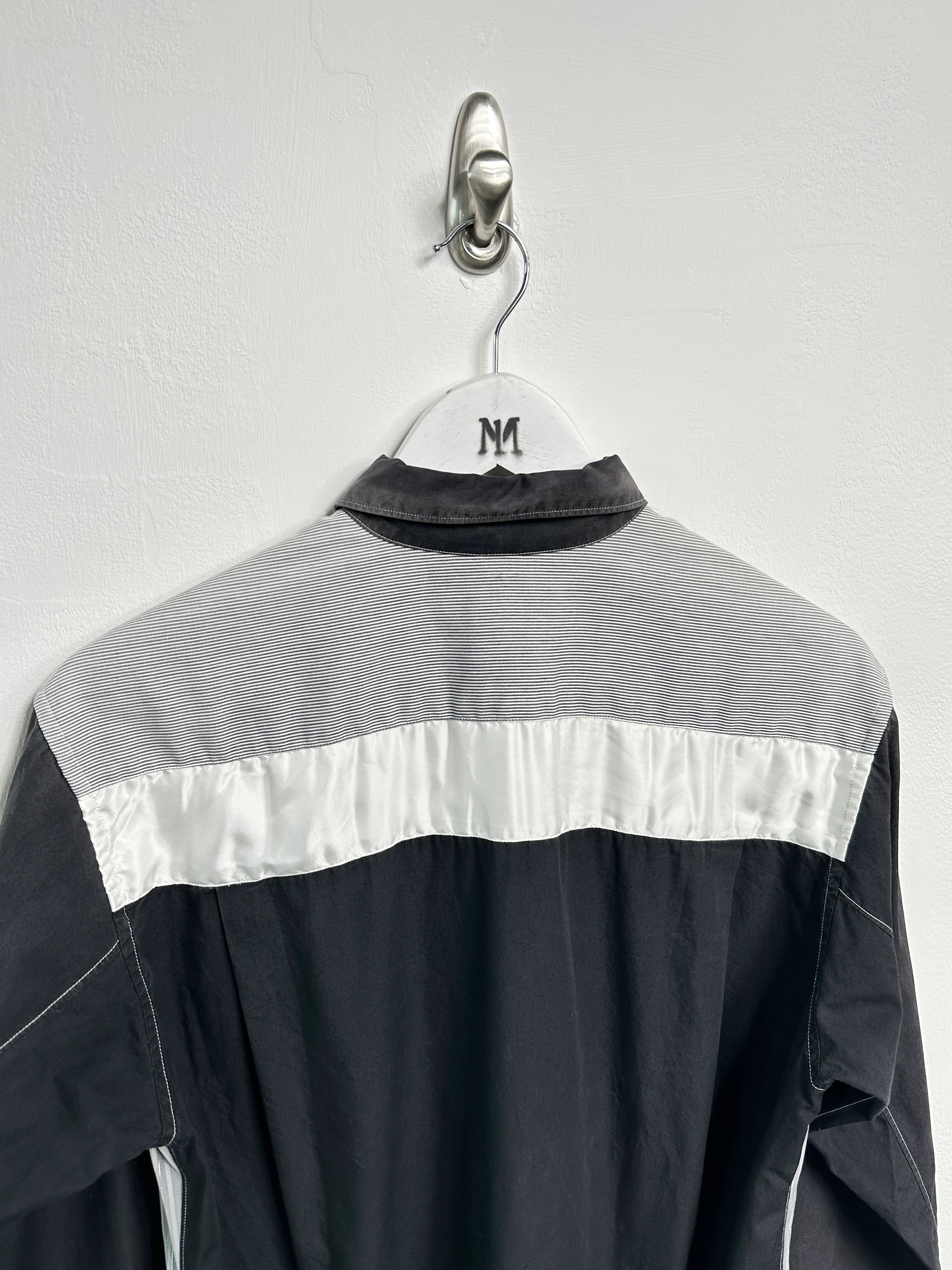 COMME DES GARÇONS - early 2000s PANELED LONG SLEEVE SHIRT WITH CONTRASTING SLEEVE AND BACK