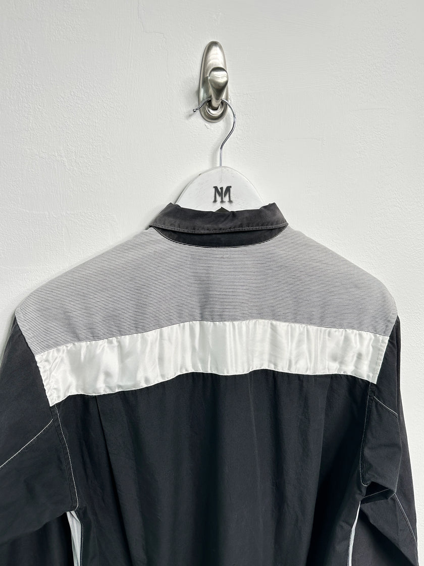 COMME DES GARÇONS - early 2000s PANELED LONG SLEEVE SHIRT WITH CONTRASTING SLEEVE AND BACK