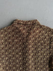 1970s CROP FIT BUTTONED SHORT SLEEVE KNIT TOP