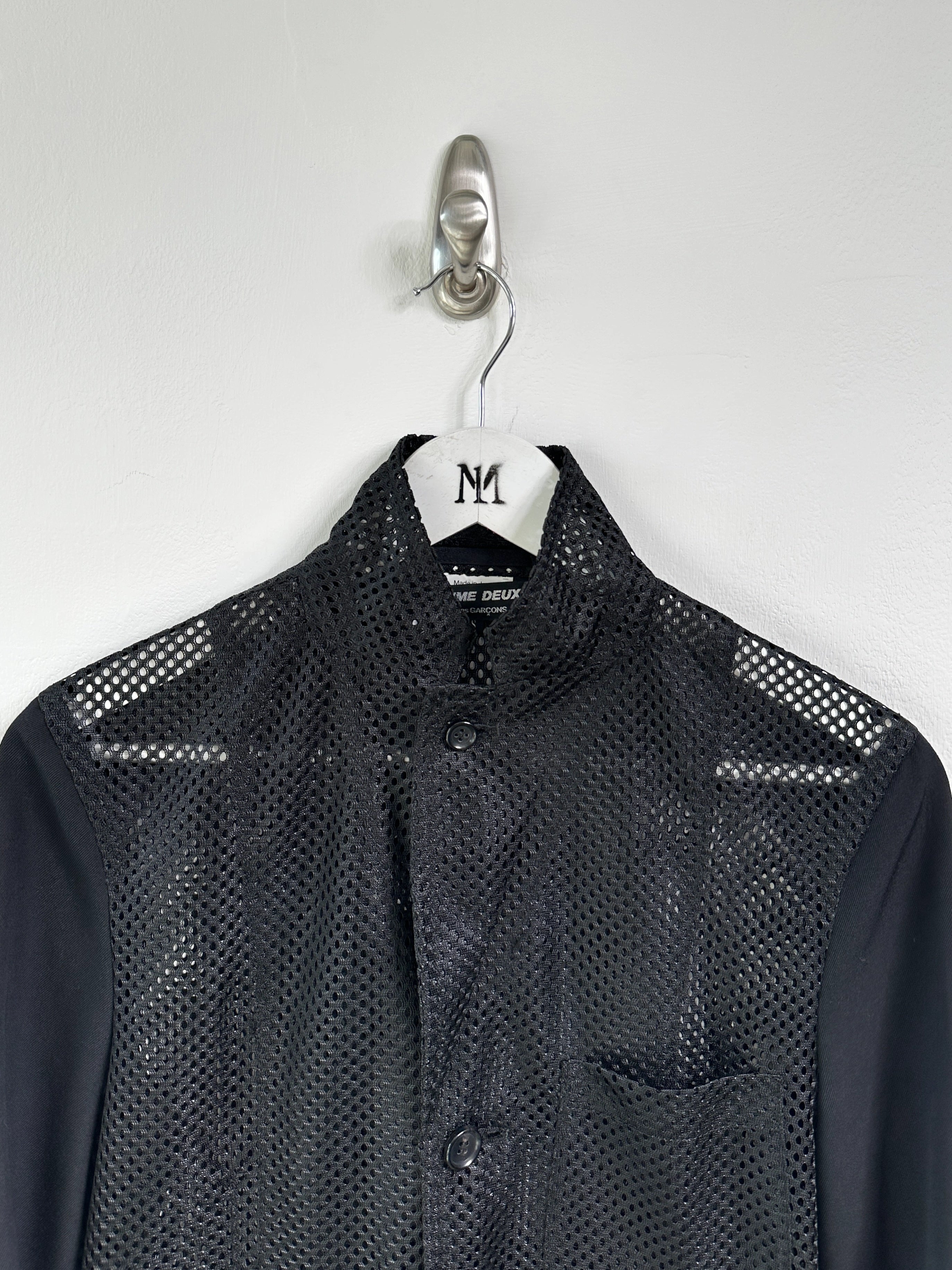 COMME DES GARÇONS - S/S 2025 PERFORATED MESH JACKET WITH CONSTRASTING SLEEVE
