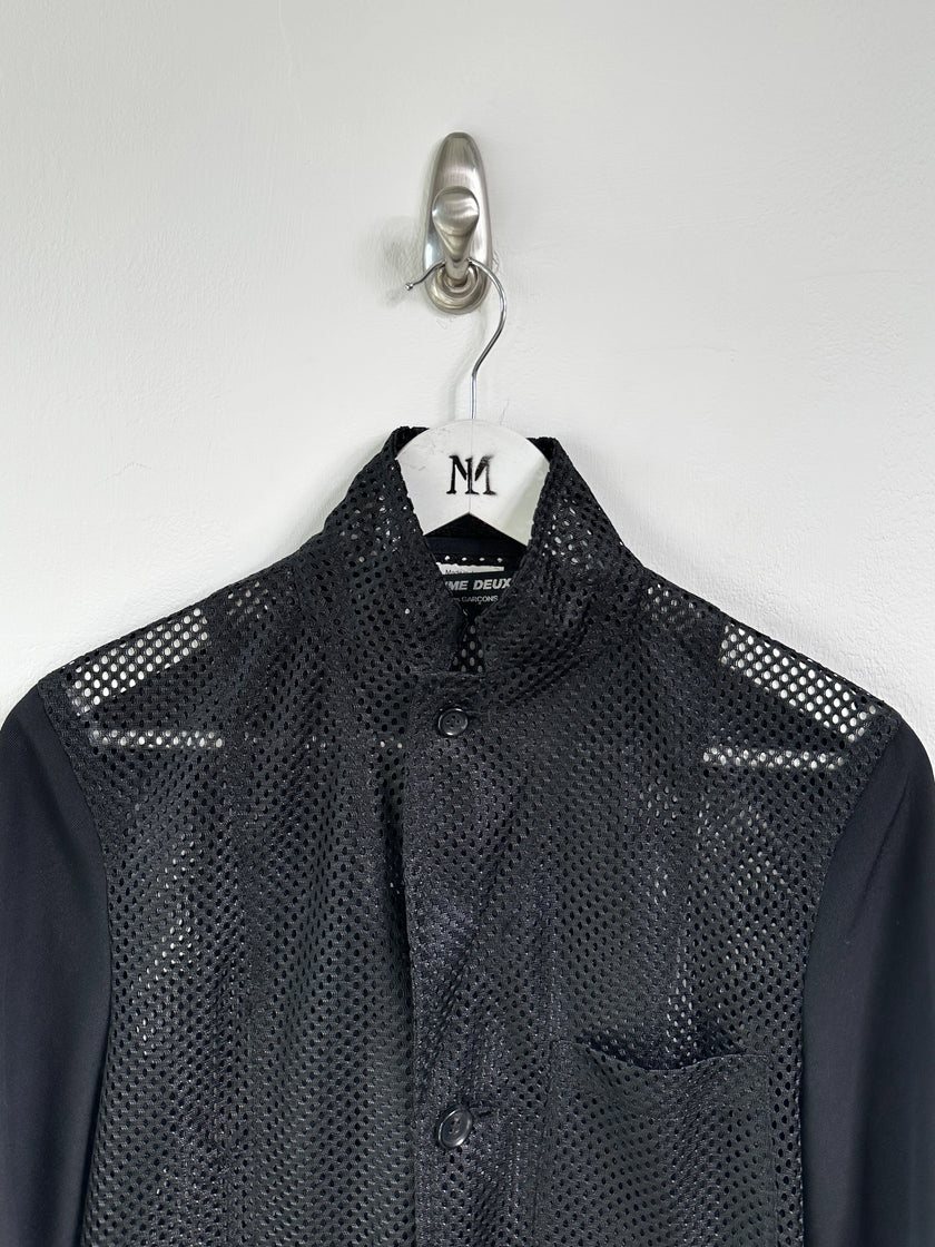 COMME DES GARÇONS - S/S 2025 PERFORATED MESH JACKET WITH CONSTRASTING SLEEVE