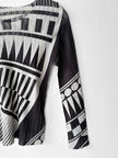 ISSEY MIYAKE - S/S 2015 GEOMETRIC PRINT LONG SLEEVE TOP