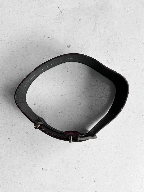 GIANFRANCO FERRÉ - late 1990s WIDE SUEDE BELT WITH DOUBLE PRONG BUCKLE