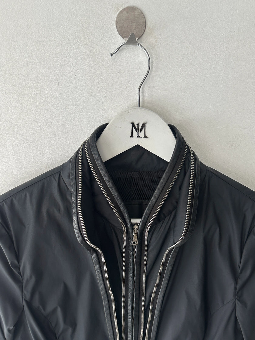 JOHN RICHMOND - early 2000s NYLON JACKET WITH TRIPLE ZIP AT COLLAR