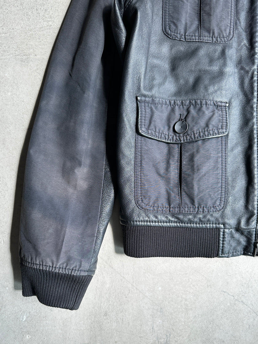 ARMANI JEANS - 1990 LEATHER BOMBER JACKET