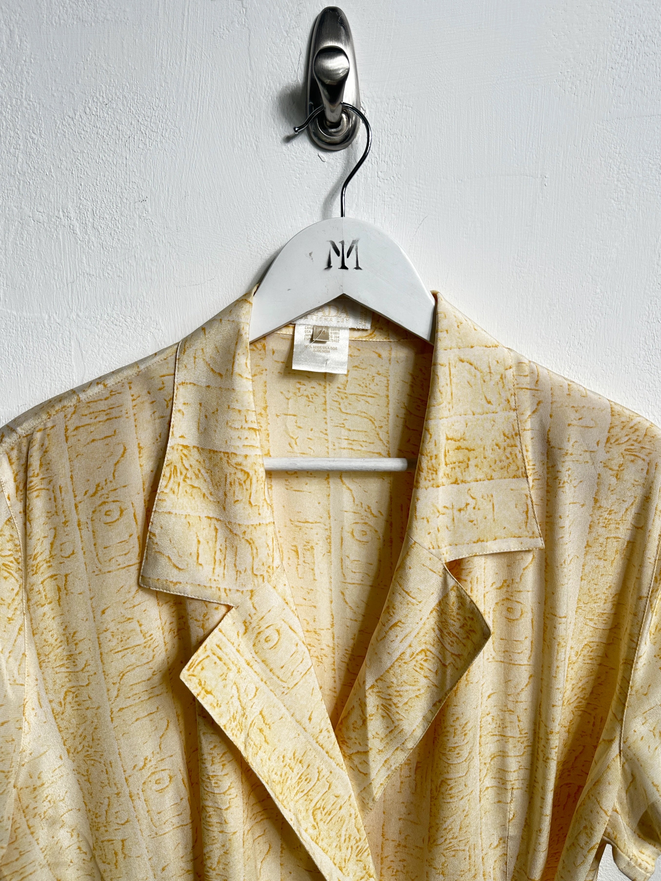 ESCADA - 1980s SILK BLOUSE WITH SIDE TIE CLOSURE