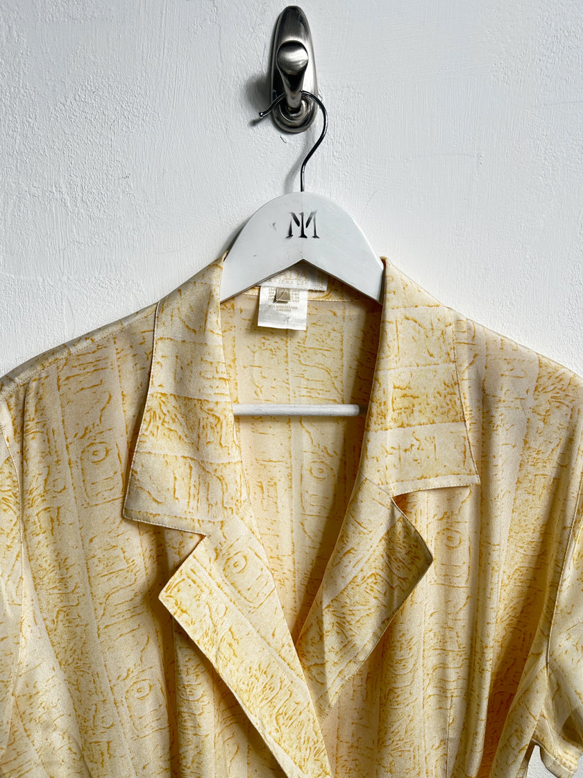 ESCADA - 1980s SILK BLOUSE WITH SIDE TIE CLOSURE