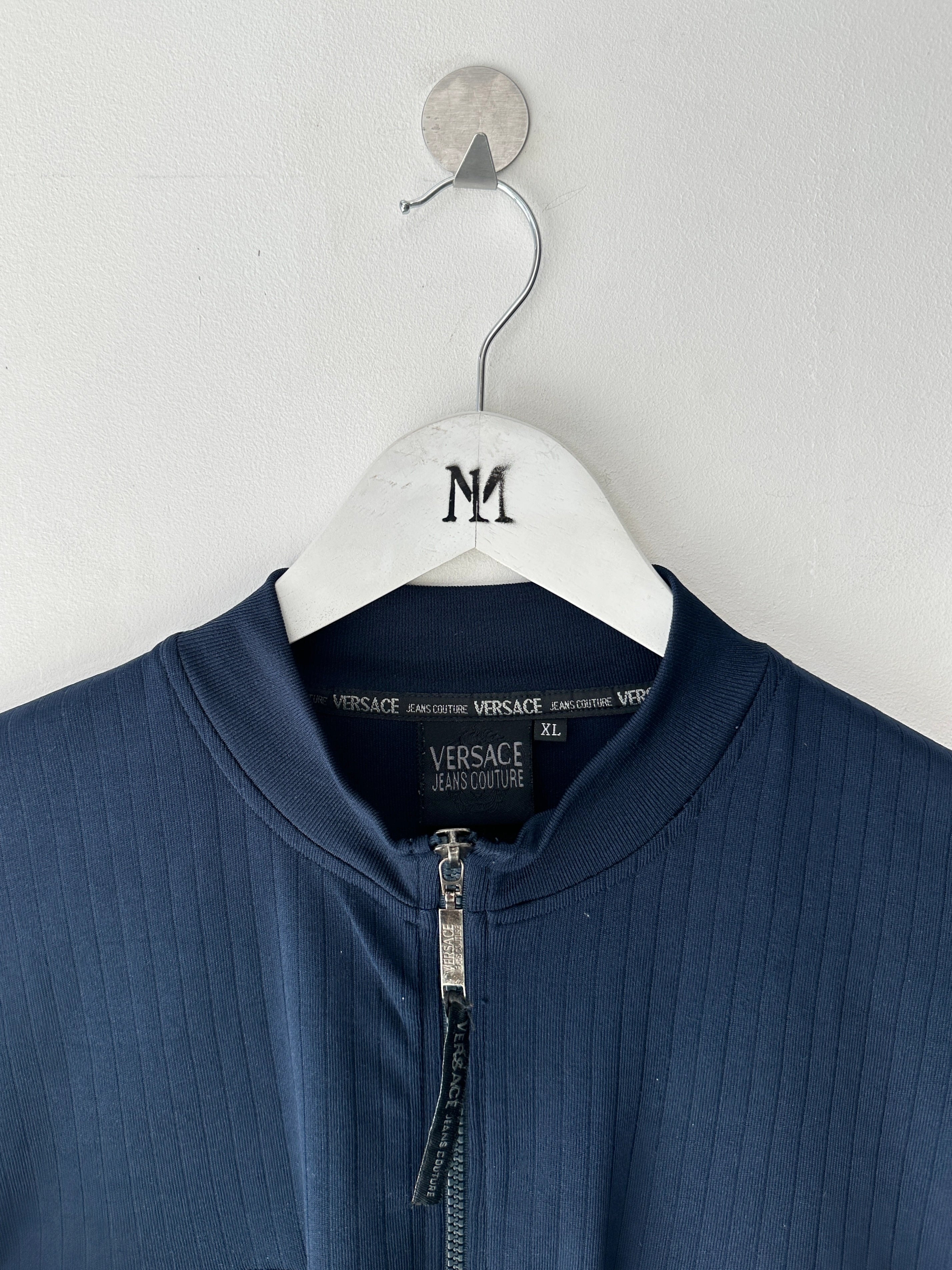 VERSACE - early 2000s ZIP UP SHORT SLEEVE TOP