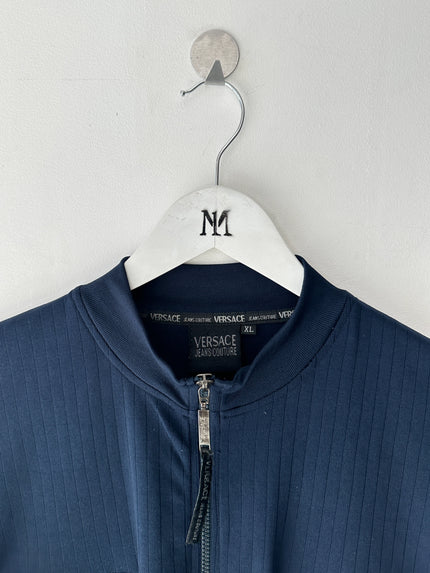 VERSACE - early 2000s ZIP UP SHORT SLEEVE TOP