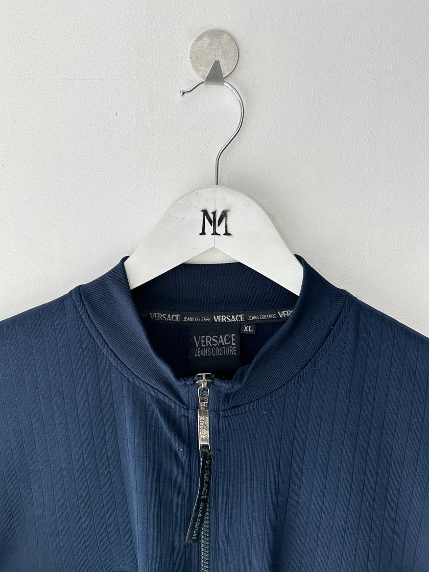 VERSACE - early 2000s ZIP UP SHORT SLEEVE TOP