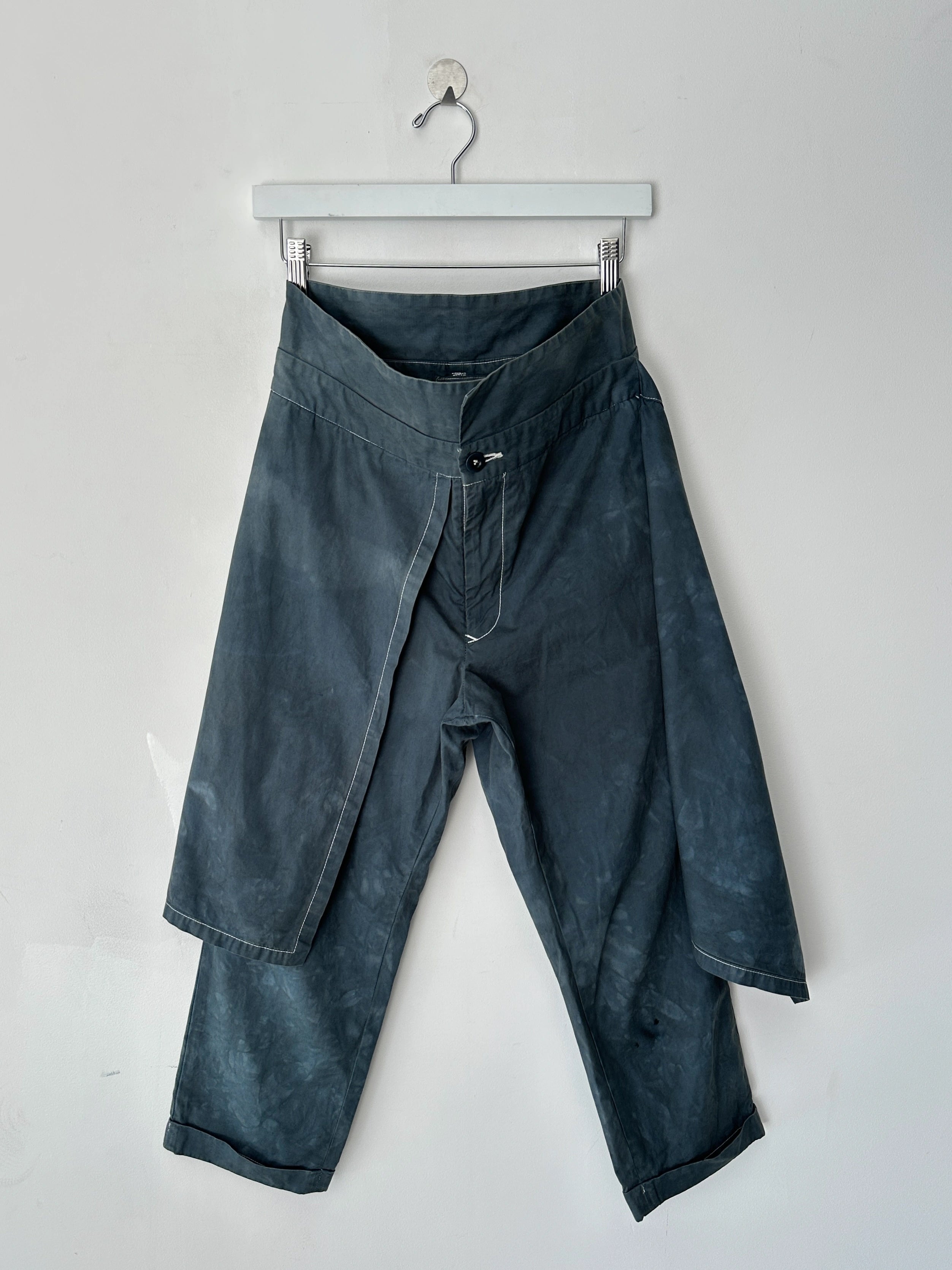 JAPANESE LABEL early 2000s WRAP PANEL CROPPED TROUSERS