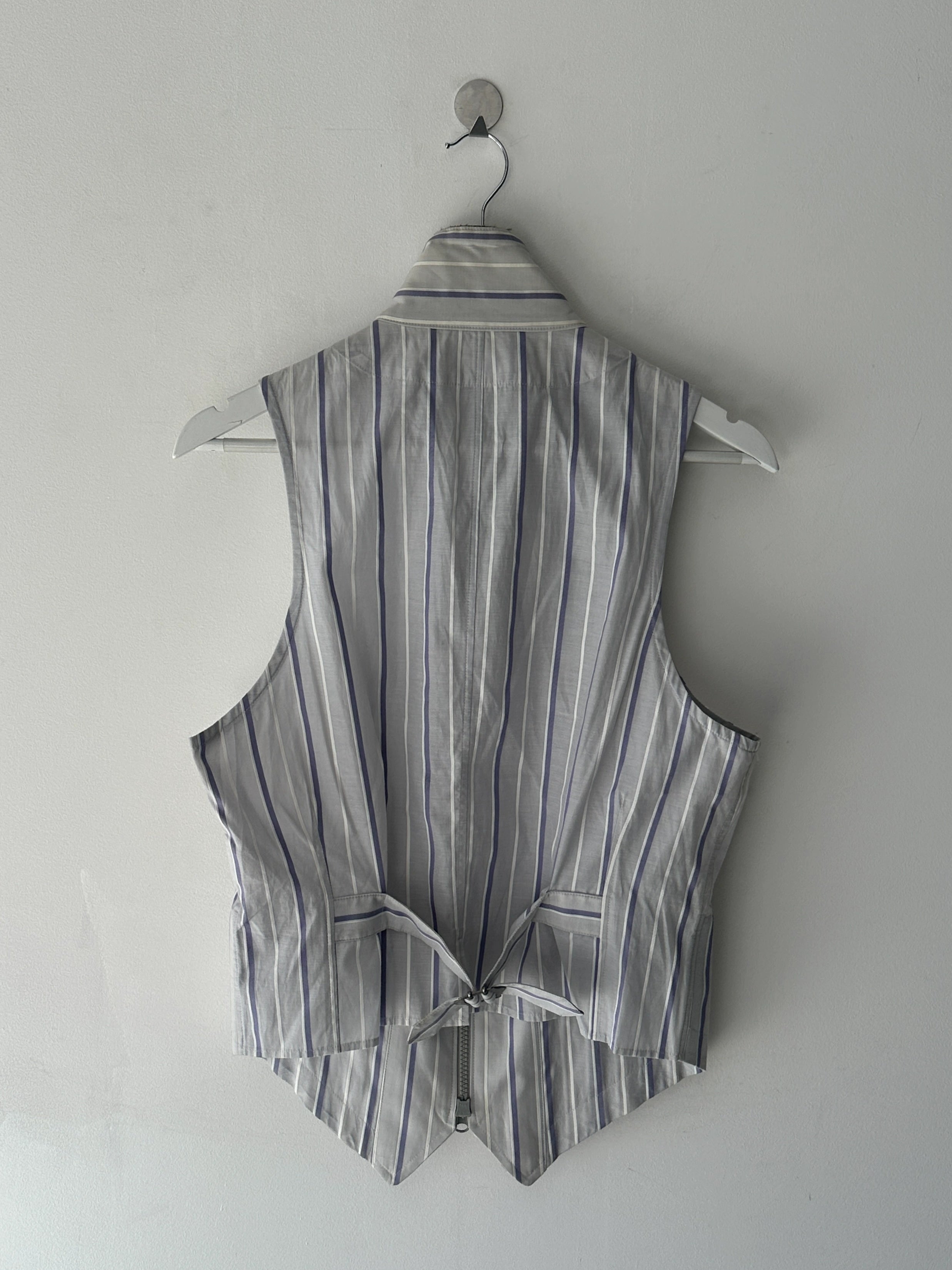 YOHJI YAMAMOTO -  late 2010s STRIPED VEST WITH TWO WAY FRONT ZIP