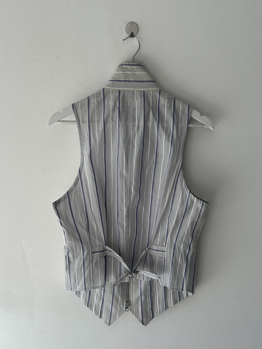 YOHJI YAMAMOTO -  late 2010s STRIPED VEST WITH TWO WAY FRONT ZIP