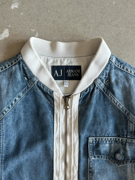 ARMANI JEANS - 2000s LIGHT JEANS BOMBER JACKET