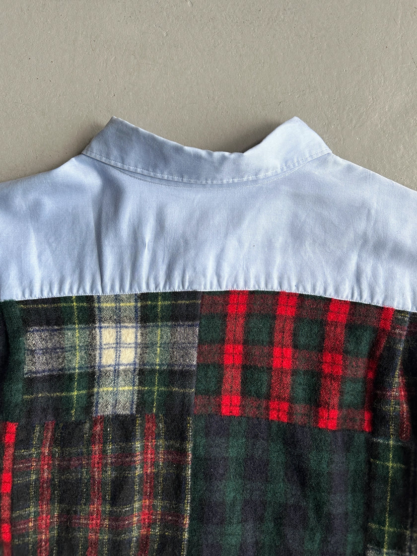 COMME DES GARÇONS HOMME - A/W 2011 PATCHWORK FLANNEL BACK LONG SLEEVE SHIRT