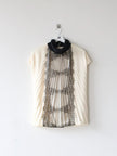 ROBERTO CAVALLI – 1990s PLEATED LACE HOODED BLOUSE