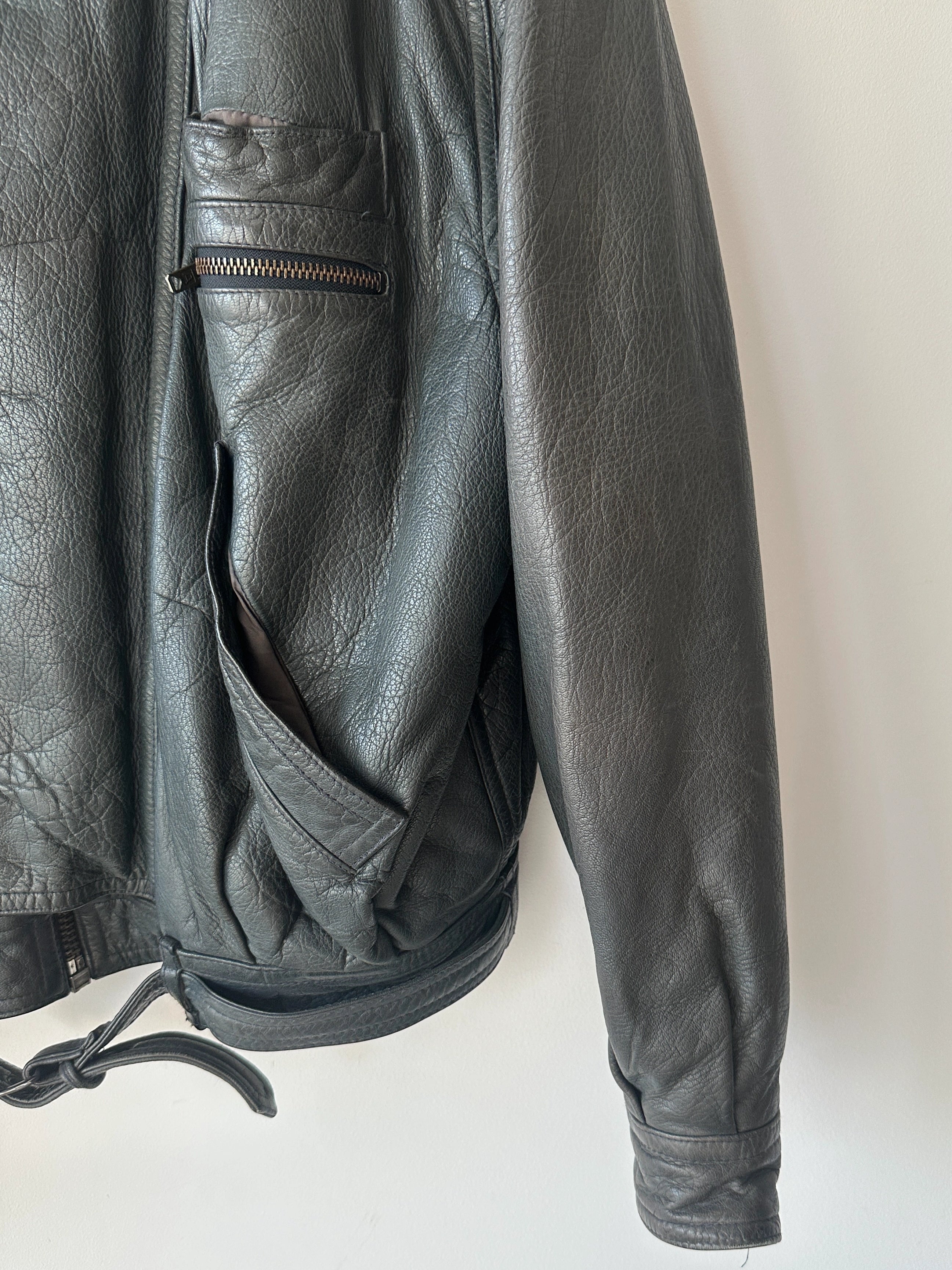 LES MILLÉSIMES DE MARITHÉ & FRANÇOIS GIRBAUD - early 1990s LEATHER BOMBER JACKET